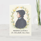 Sint Elizabeth Ann Seton Feest Dag Zegeningen Kaart (Voorkant)