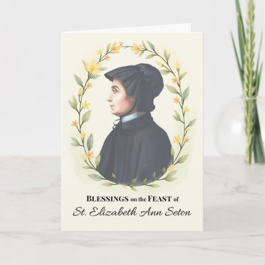Sint Elizabeth Ann Seton Feest Dag Zegeningen Kaart (Voorkant)