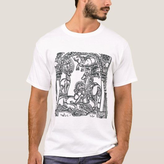 Sint Eustachius ziet Jezus Christus T-shirt (Voorkant)