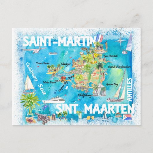 Sint Eustatius en Saba Nederlands Caribisch Eiland Briefkaart (Voorkant)