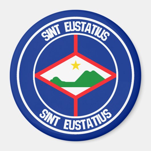 Sint Eustatius Round Emblem Magneet (Voorkant)