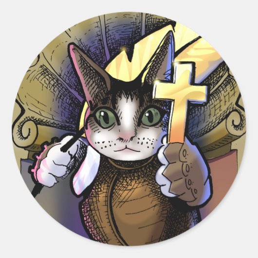 Sint-Expeditus, beschermheilige van snelle resolut Ronde Sticker (Voorkant)