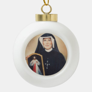 Sint-Faustina kerstversiering Keramische Bal Ornament