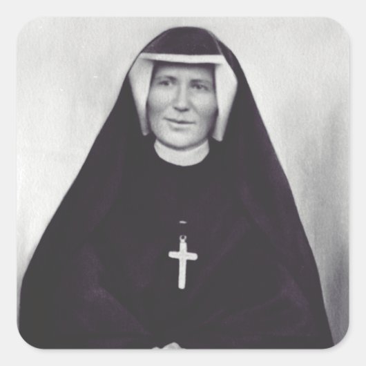 Sint Faustina Kowalska Vierkante Sticker (Voorkant)