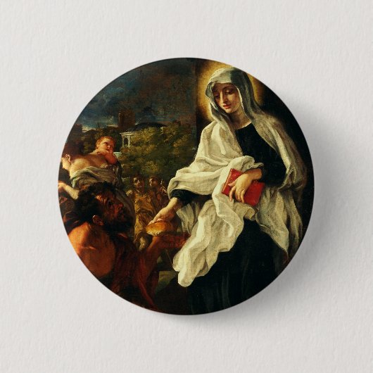 Sint Frances van Rome Ronde Button 5,7 Cm (Voorkant)