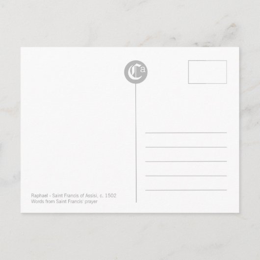Sint Francis' gebed CC0731 Raphael Briefkaart (Achterkant)