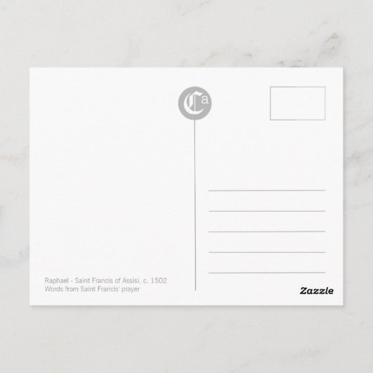 Sint Francis' gebed CC0731 Raphael Briefkaart (Achterkant)