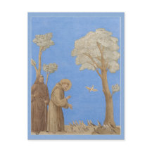 Sint-Francis predikt het Briefkaart van de vogelst