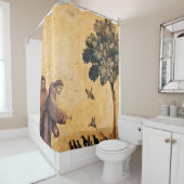 Sint-Francis van Assisi die de vogels predikt Douchegordijn (In situ)