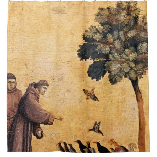 Sint-Francis van Assisi die de vogels predikt Douchegordijn (Voorkant)
