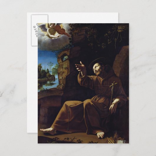 Sint-Francis van Assisi Geconsoldeerd door een eng Briefkaart (Voorkant / Achterkant)