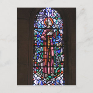 Sint-Francis van Assisi gekleurd glas Briefkaart