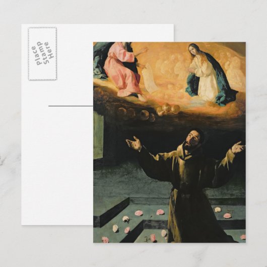 Sint-Francis van Assisi, het wonder van de Rozen Briefkaart (Voorkant / Achterkant)