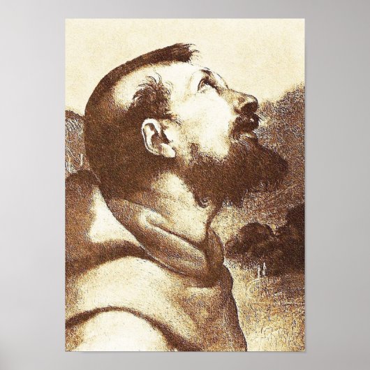 Sint-Francis van Assisi in detail in Raphael schil Poster (Voorkant)