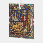Sint-Francis van Assisi-kerstornament Lions Glas Ornament (Voorkant links)