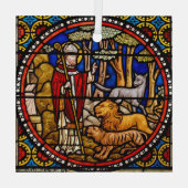 Sint-Francis van Assisi-kerstornament Lions Glas Ornament (Achterkant)