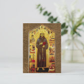 Sint-Francis van Assisi Medieval Icon Briefkaart (Staand voorkant)