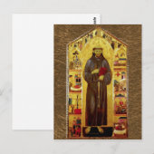 Sint-Francis van Assisi Medieval Icon Briefkaart (Voorkant / Achterkant)