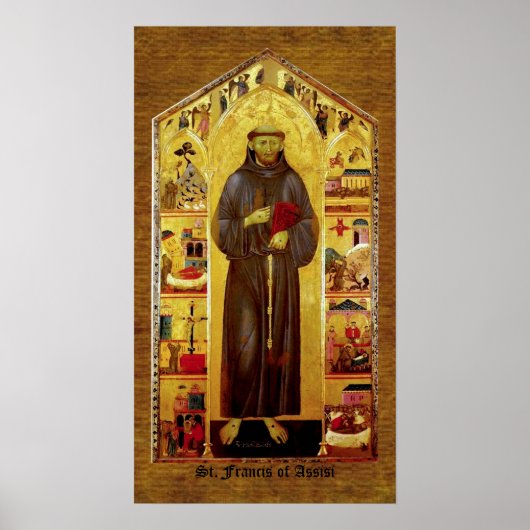 Sint-Francis van Assisi Medieval Iconography Poster (Voorkant)