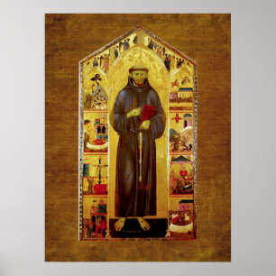 Sint-Francis van Assisi Medieval Iconography Poster