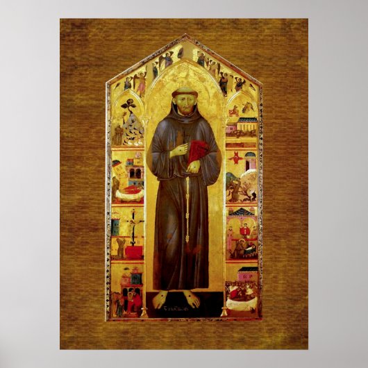 Sint-Francis van Assisi Medieval Iconography Poster (Voorkant)