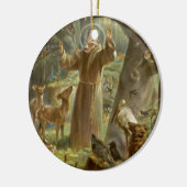 Sint-Francis van Assisi Preaching voor de Dieren Keramisch Ornament (Links)