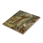 Sint-Francis van Assisi Preaching voor de Dieren Tegeltje (Zijkant)