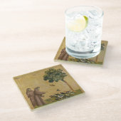 Sint-Francis van Assisi predikt de vogels Glazen Onderzetter (Schuin)