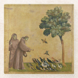 Sint-Francis van Assisi predikt de vogels Glazen Onderzetter
