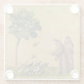 Sint-Francis van Assisi predikt de vogels Glazen Onderzetter (Achterkant)