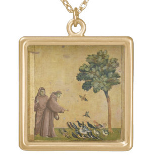 Sint-Francis van Assisi predikt de vogels Goud Vergulden Ketting