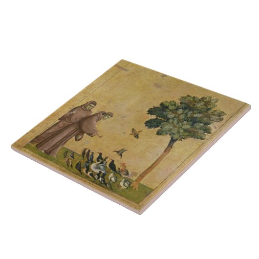Sint-Francis van Assisi predikt de vogels Tegeltje (Zijkant)