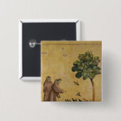 Sint-Francis van Assisi predikt de vogels Vierkante Button 5,1 Cm (Voorkant /achterkant)