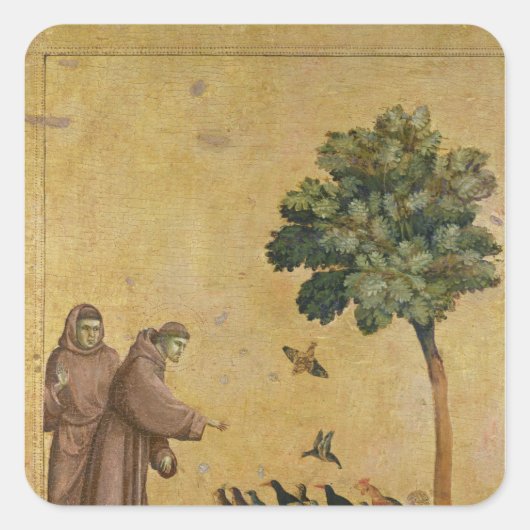 Sint-Francis van Assisi predikt de vogels Vierkante Sticker (Voorkant)