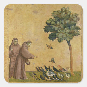 Sint-Francis van Assisi predikt de vogels Vierkante Sticker
