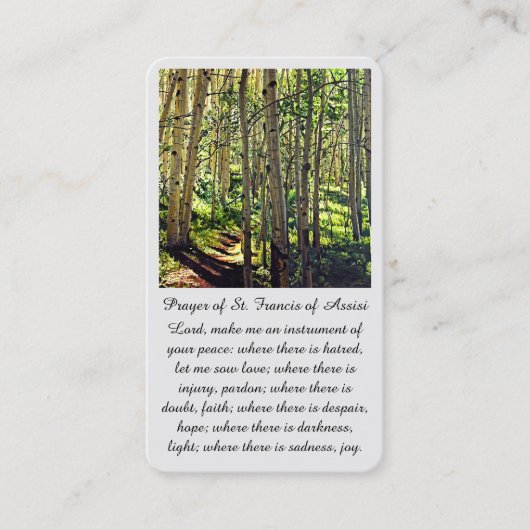 Sint-Francis van Assisi Sympathie Kaart gebed Visitekaartje (Voorkant)