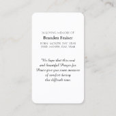 Sint-Francis van Assisi Sympathie Kaart gebed Visitekaartje (Achterkant)