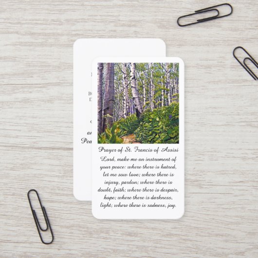 Sint-Francis van Assisi Sympathie Kaart gebed Visitekaartje (Voorkant / Achterkant in situ)