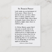 Sint-Francis van de religieuze heilige Kaarten van Visitekaartje (Achterkant)