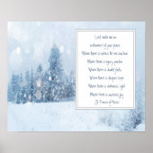 Sint-Francis van het wintersneeuwbos van Assisi Pr Poster (Voorkant)