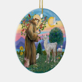 Sint Franciscus - Baby Llama Keramisch Ornament (Rechts)