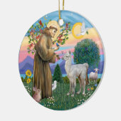 Sint Franciscus - Baby Llama Keramisch Ornament (Links)