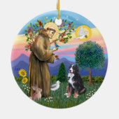 Sint Franciscus - Berner Sennenhond Keramisch Ornament (Achterkant)