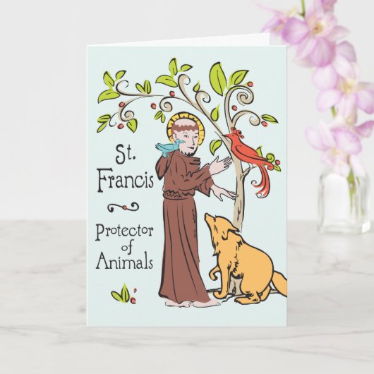 Sint-Franciscus, Beschermer van Dieren Kaart Voor  (Orchidee)