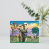 Sint Franciscus en Lama Baby Briefkaart (Staand voorkant)