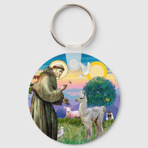 Sint Franciscus en Lama Baby Sleutelhanger