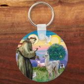 Sint Franciscus en Lama Baby Sleutelhanger (Voorkant)