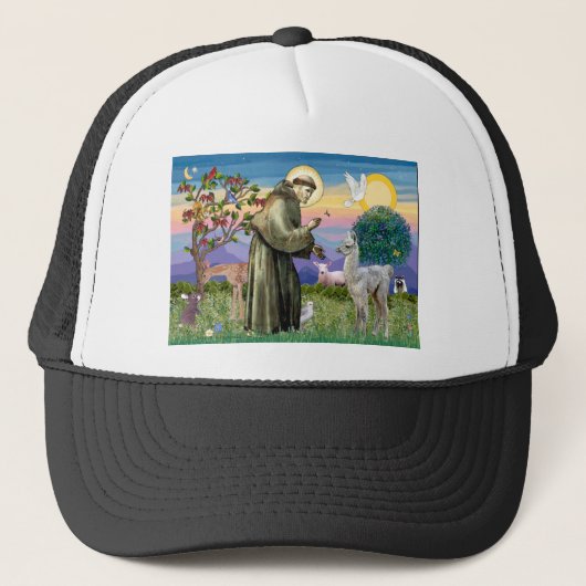 Sint Franciscus en Lama Baby Trucker Pet (Voorkant)