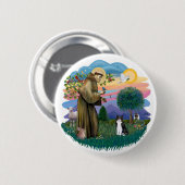 Sint Franciscus (ff) - Zwart-witte kat Ronde Button 5,7 Cm (Voorkant /achterkant)