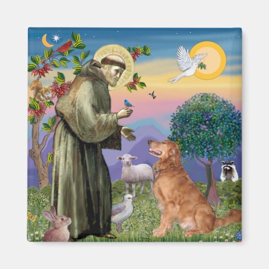 Sint Franciscus - Golden Retriever (#1) Magneet (Voorkant)